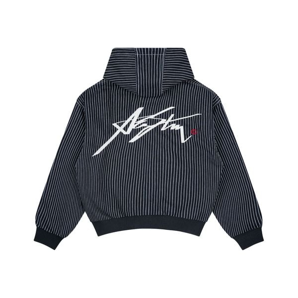  AASTU SIGNATURE STRIPED DENIM HOODIE // BLUE 