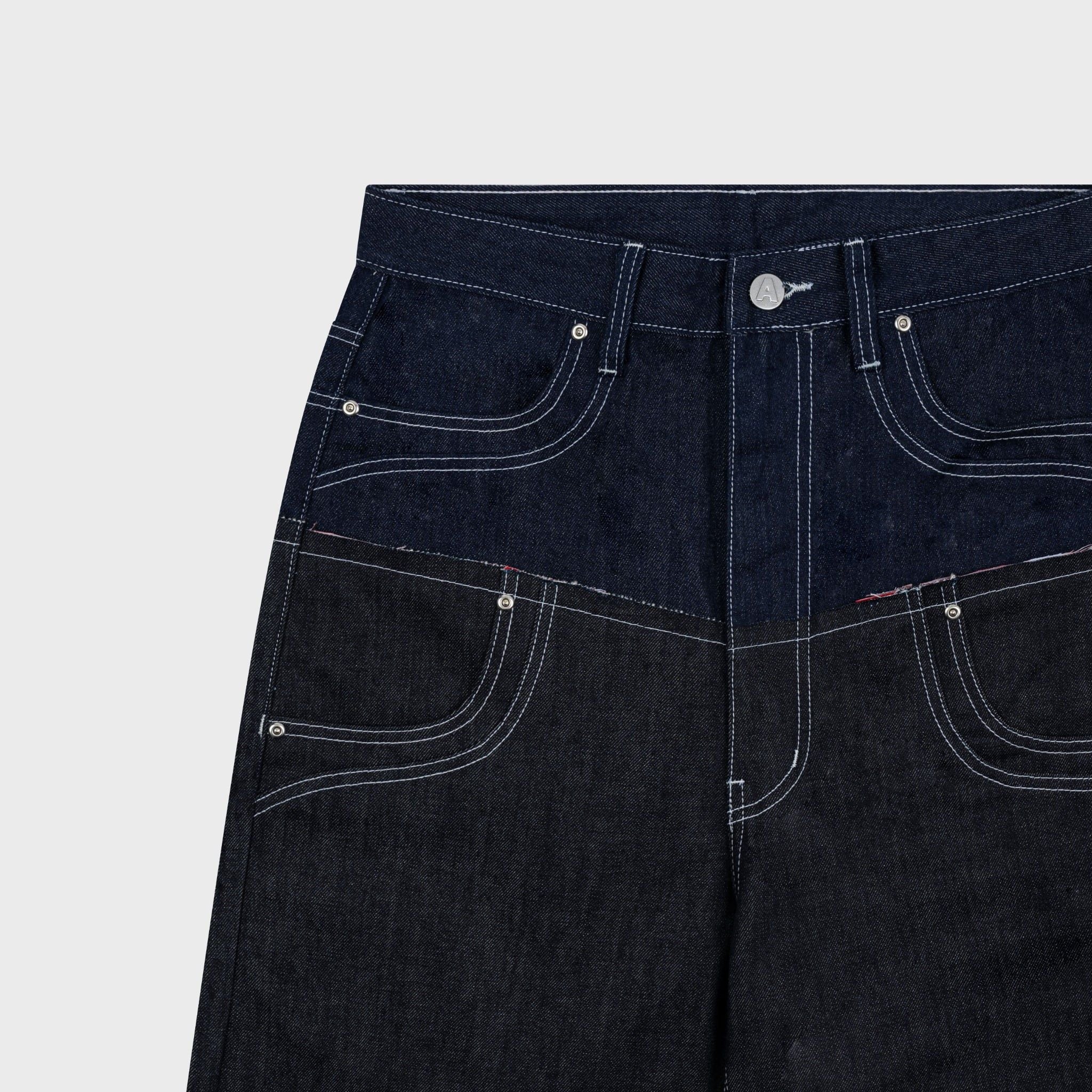  AA DOUBLE WAIST RAW JEANS // INDIGO 