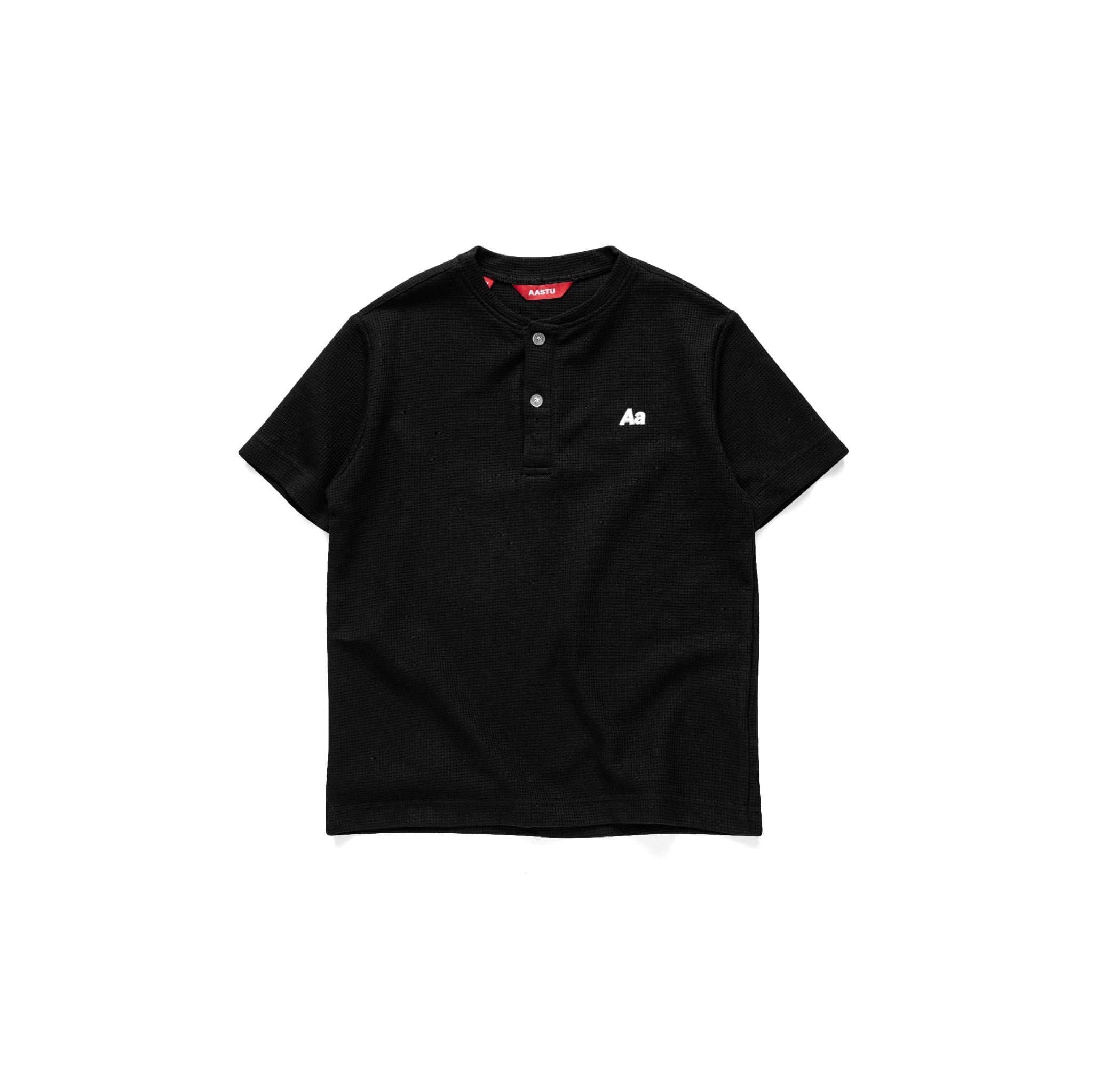 AA WAFFLE TEE // BLACK 