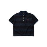  AASTU AAPLE STRIPED NAVY POLO // WASHED 