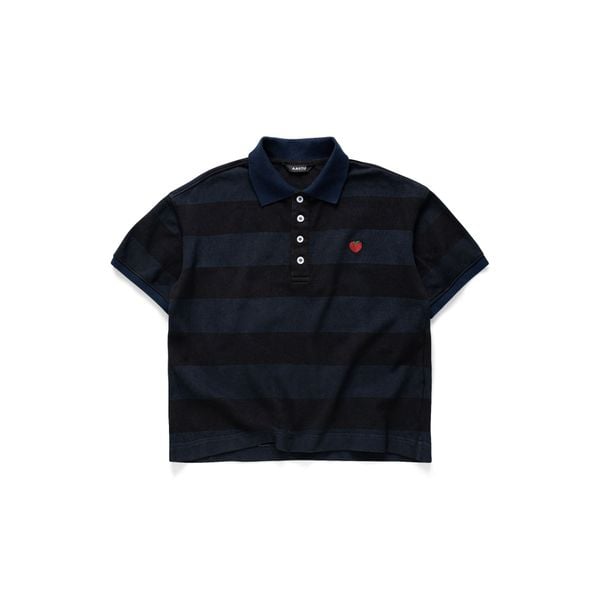  AASTU AAPLE STRIPED NAVY POLO // WASHED 