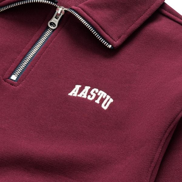  AA BASIC QUARTER ZIP // RED RUM 