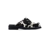  AA CLOG FUR LEATHER // BLACK MILCH COW 