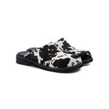  AA CLOG FUR LEATHER // BLACK MILCH COW 