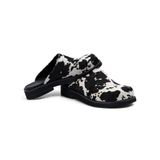  AA CLOG FUR LEATHER // BLACK MILCH COW 