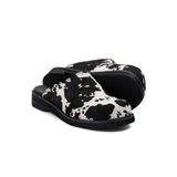  AA CLOG FUR LEATHER // BLACK MILCH COW 