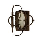  AASTU CARRYALL SUEDE LEATHER BAG // WOOD / SILVER 