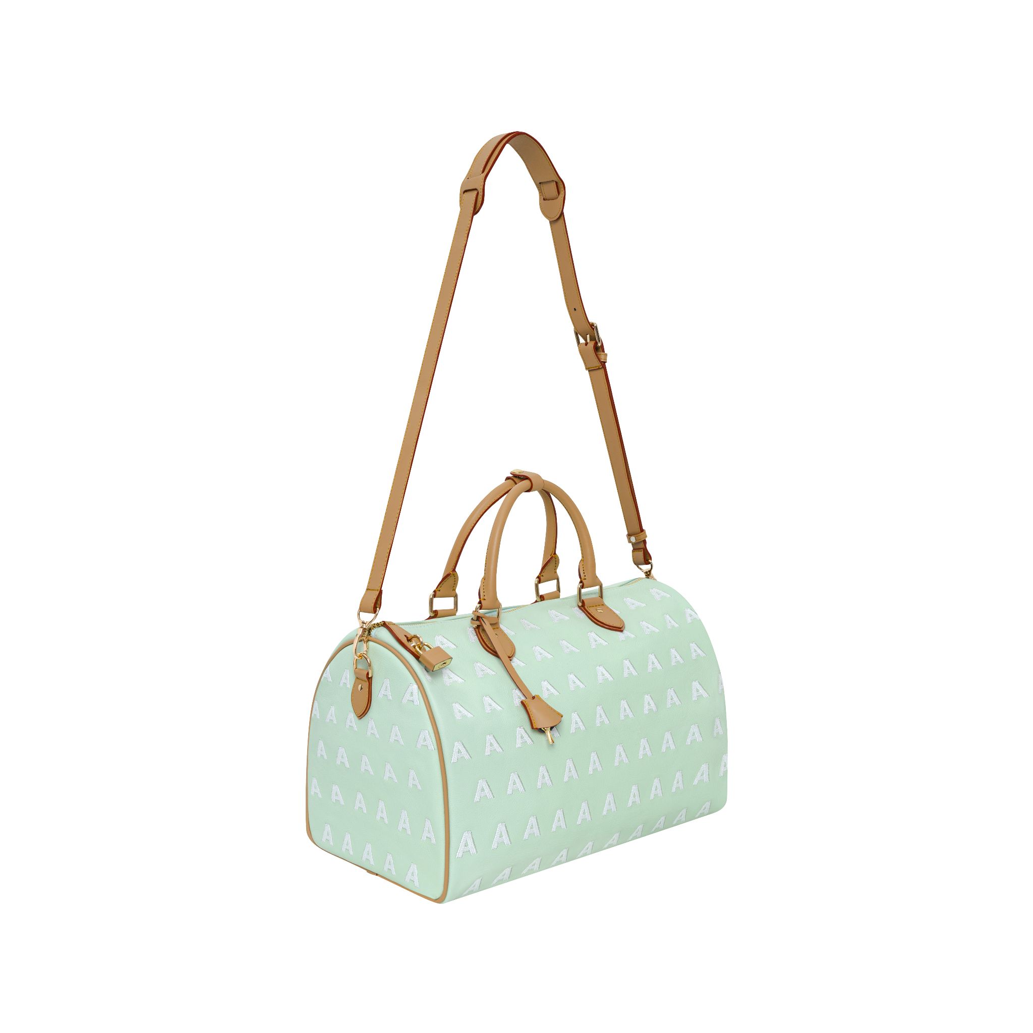  AA EMBROIDERED LOGO BOSTON BAG // MINT 
