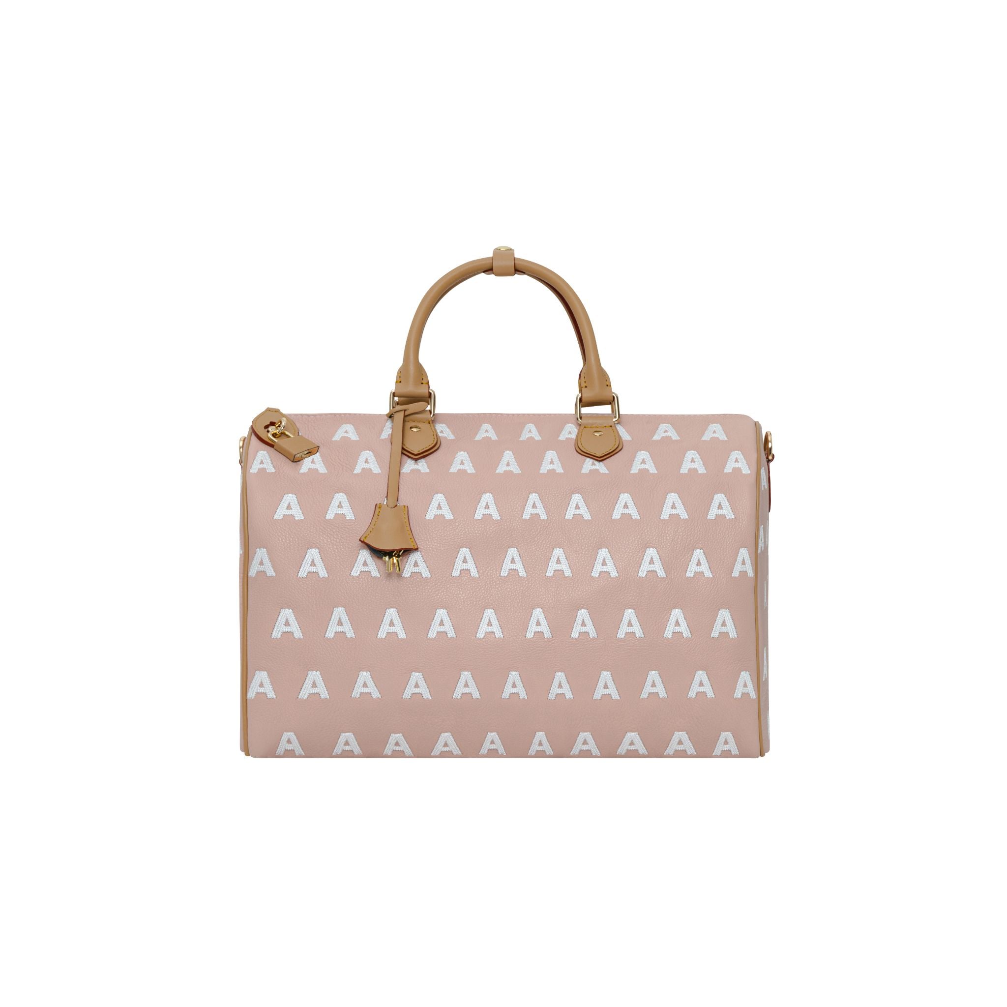  AA EMBROIDERED LOGO BOSTON BAG //  PINK 