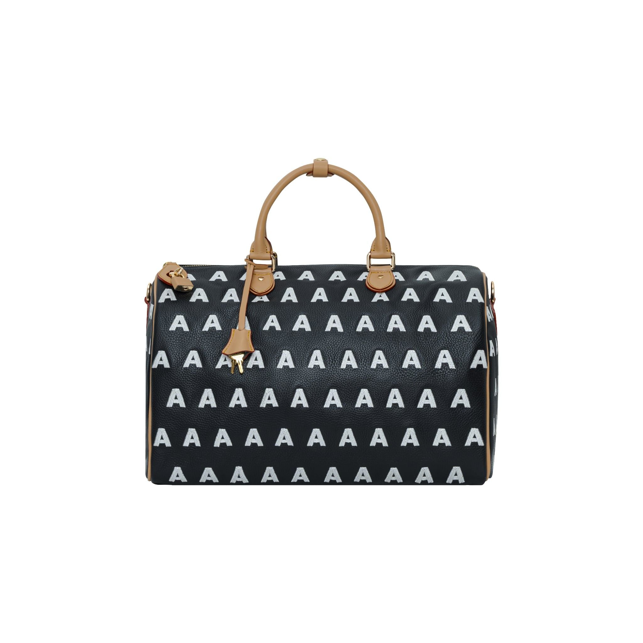  AA EMBROIDERED LOGO BOSTON BAG // BLACK 
