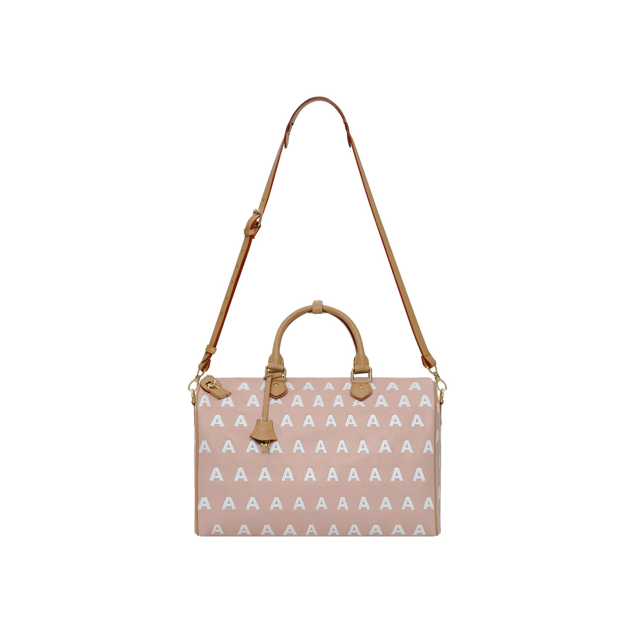  AA EMBROIDERED LOGO BOSTON BAG //  PINK 