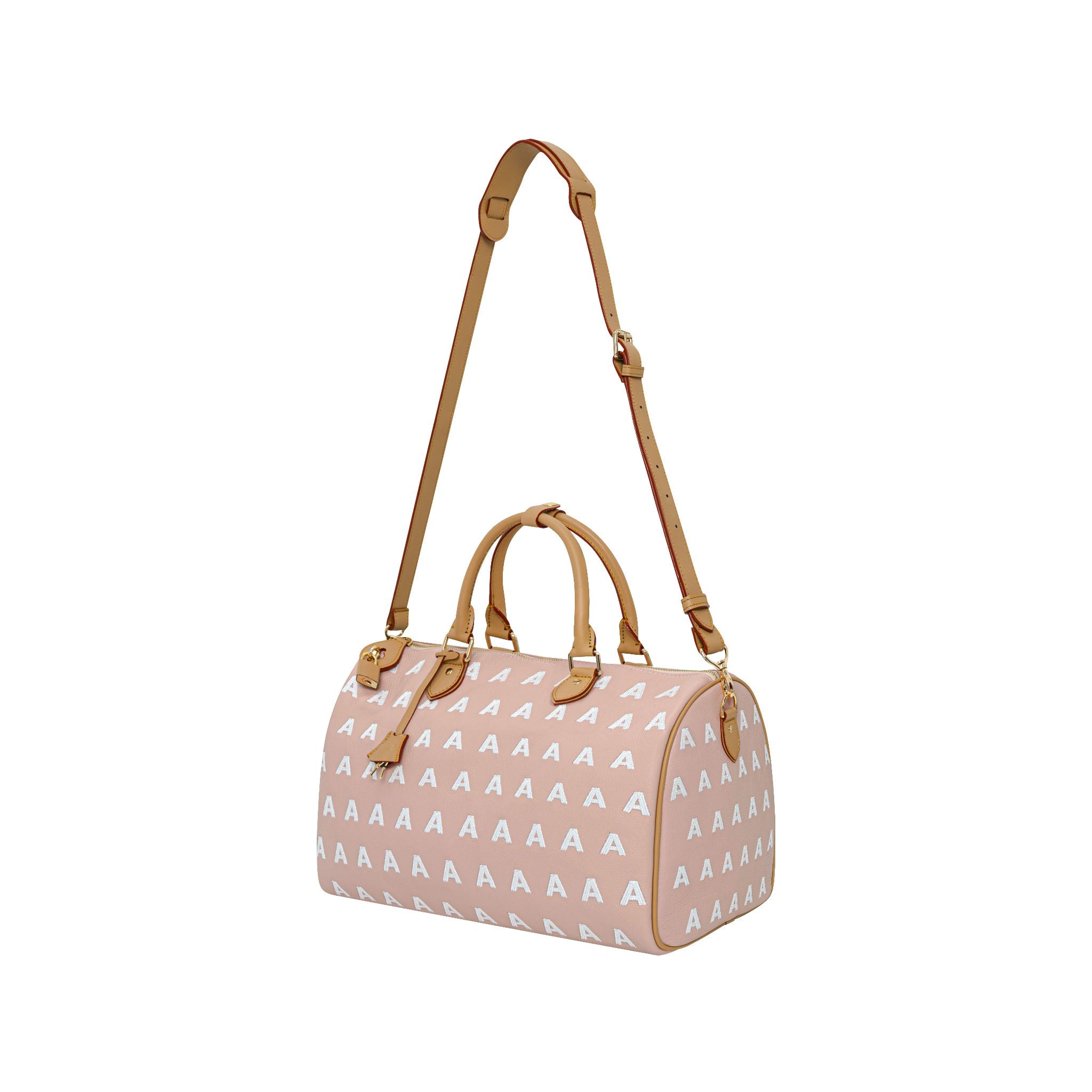  AA EMBROIDERED LOGO BOSTON BAG //  PINK 