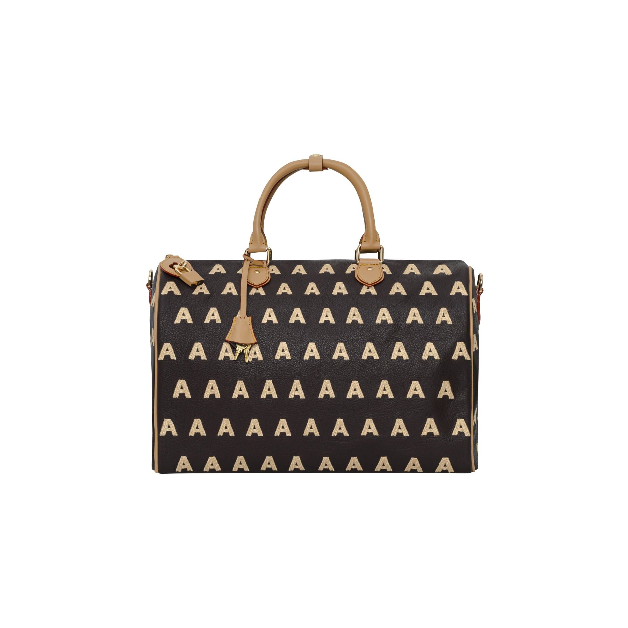  AA EMBROIDERED LOGO BOSTON BAG //  COFFEE 