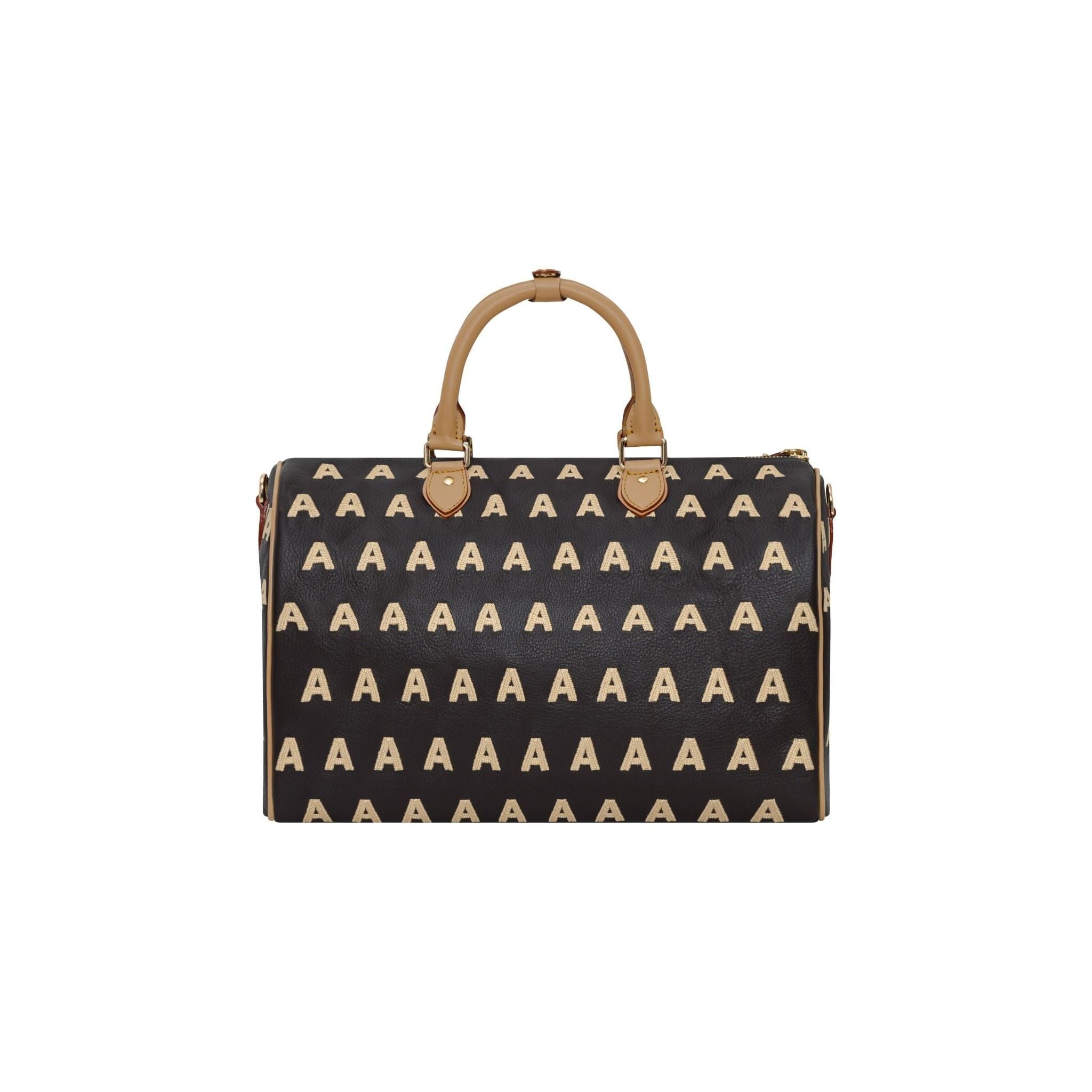 AA EMBROIDERED LOGO BOSTON BAG //  COFFEE 