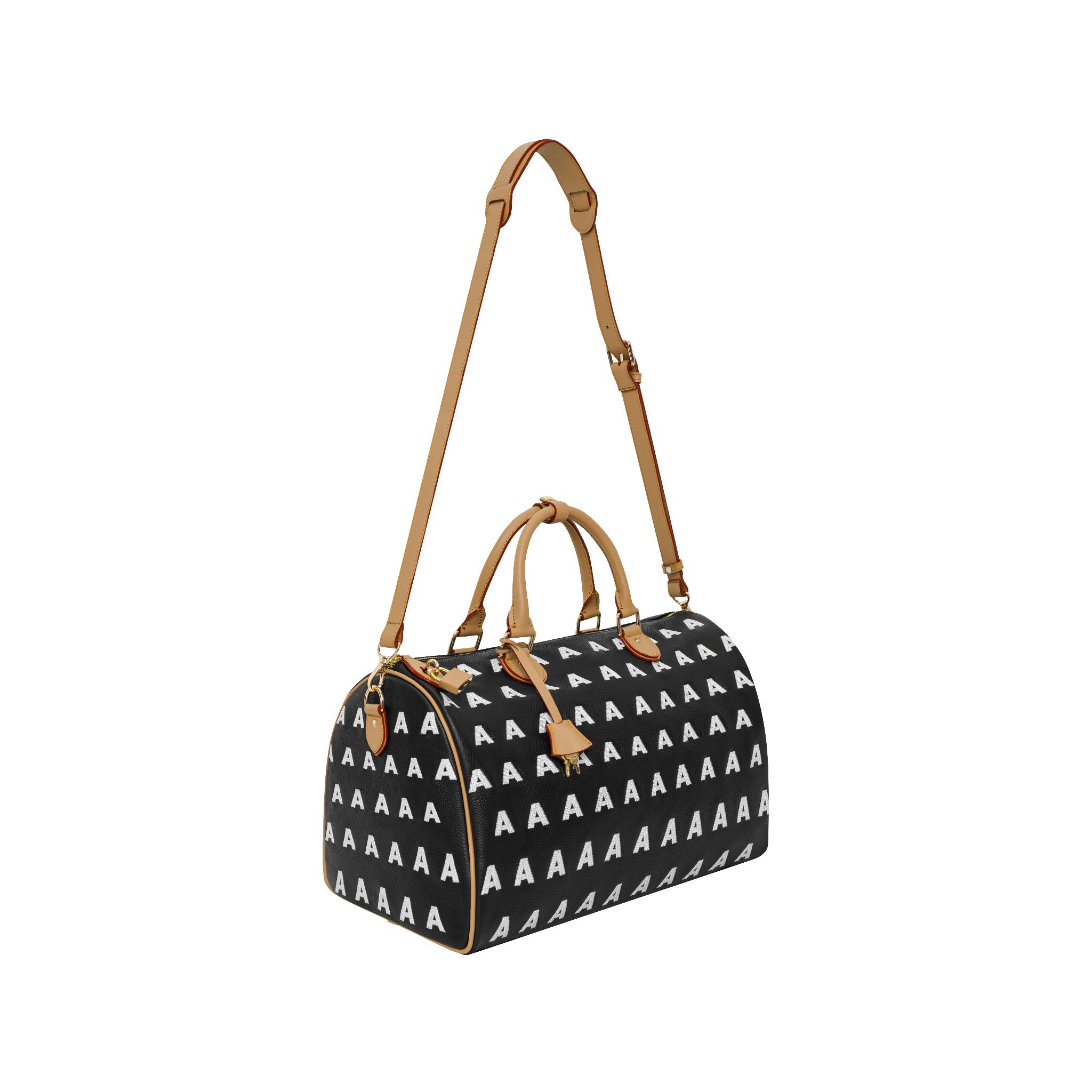  AA EMBROIDERED LOGO BOSTON BAG // BLACK 