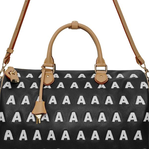  AA EMBROIDERED LOGO BOSTON BAG // BLACK 