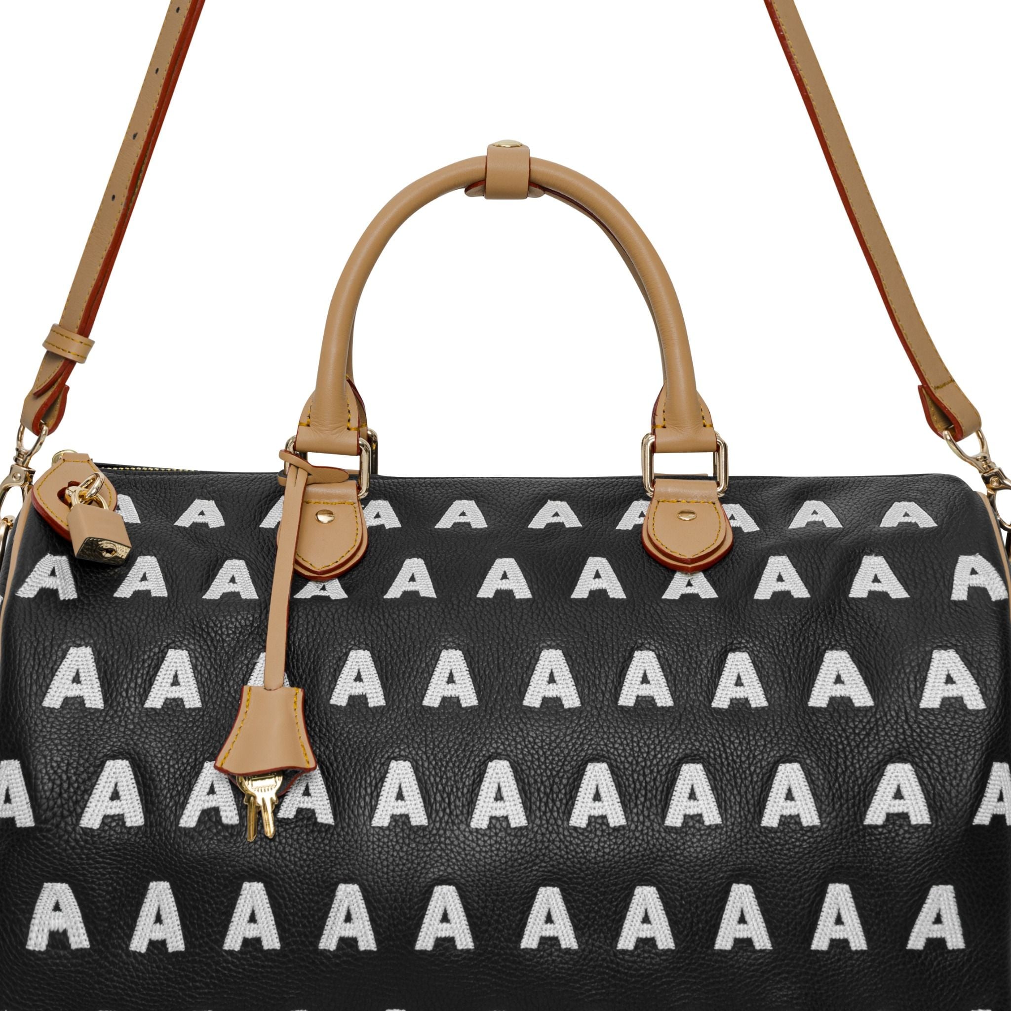  AA EMBROIDERED LOGO BOSTON BAG // MEDIUM 