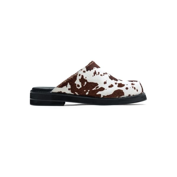  AA CLOG FUR LEATHER // BROWN MILCH COW 
