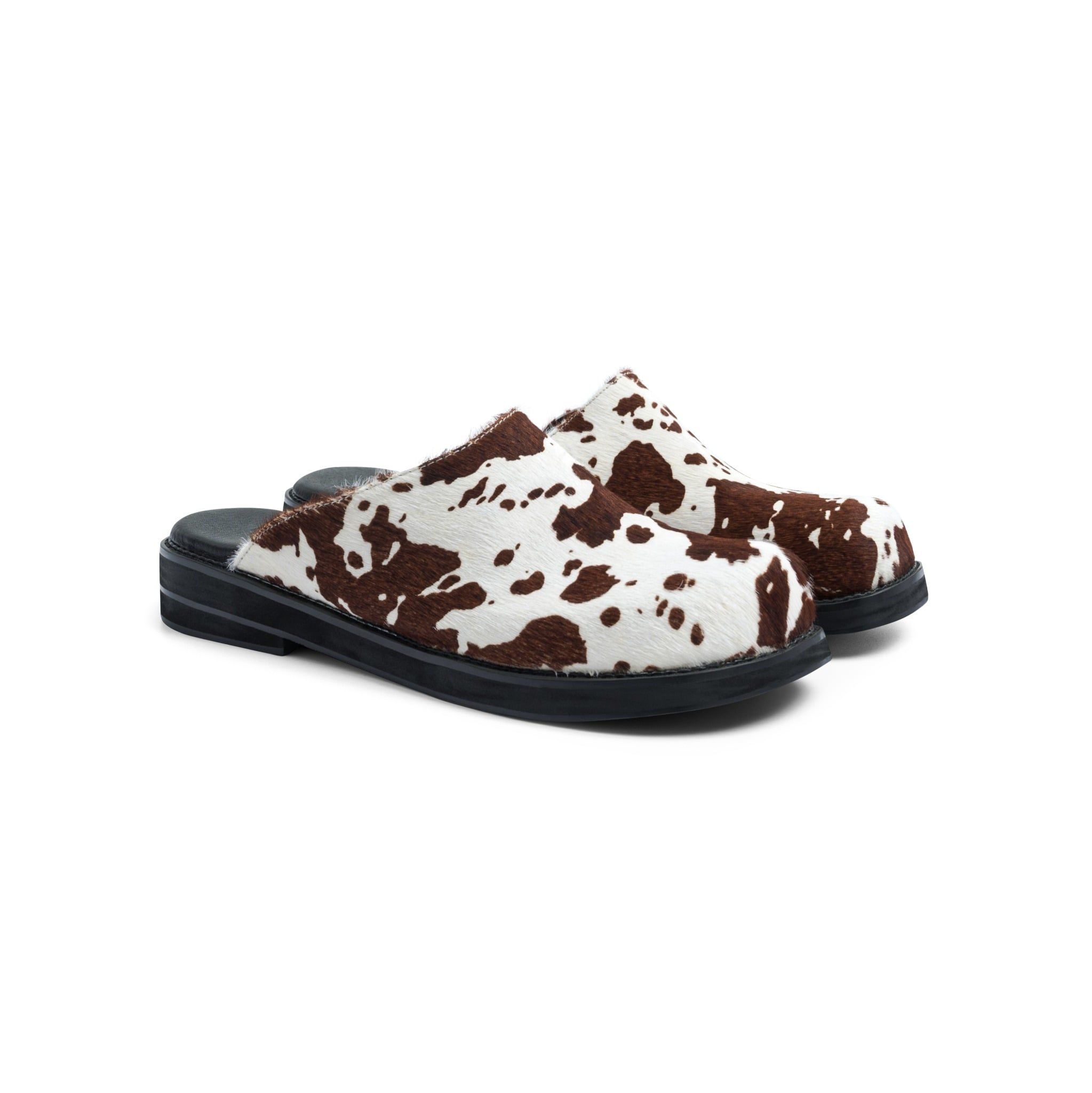  AA CLOG FUR LEATHER // BROWN MILCH COW 