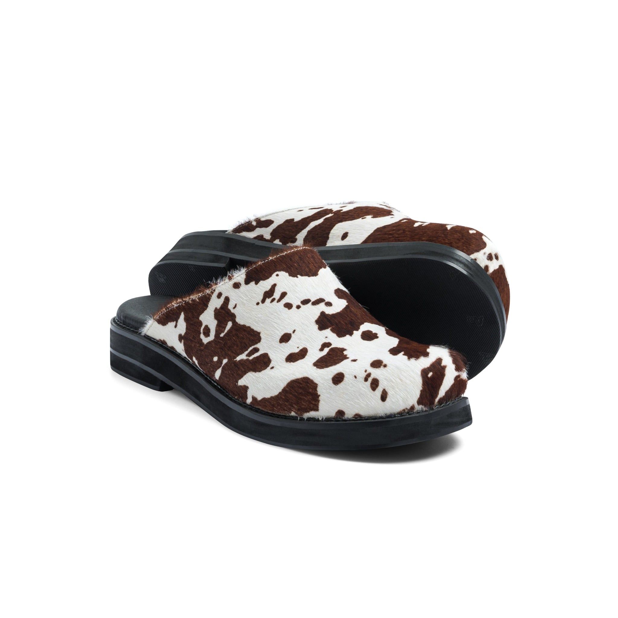  AA CLOG FUR LEATHER // BROWN MILCH COW 