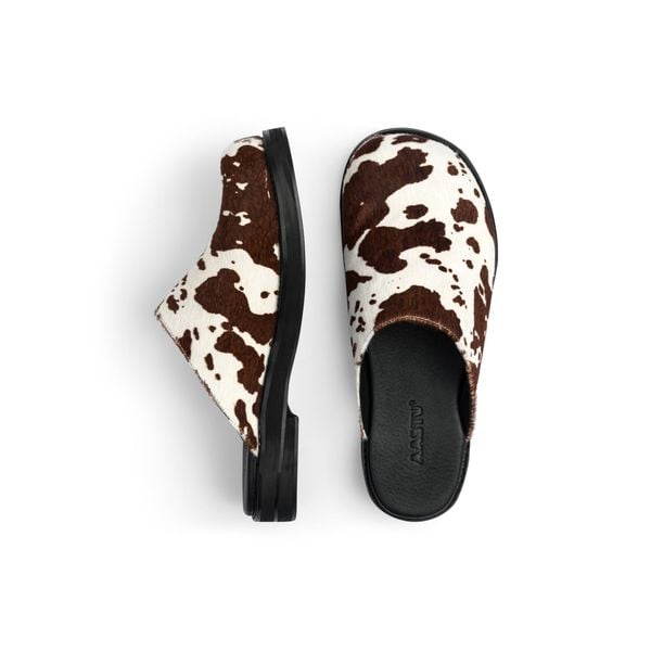  AA CLOG FUR LEATHER // BROWN MILCH COW 