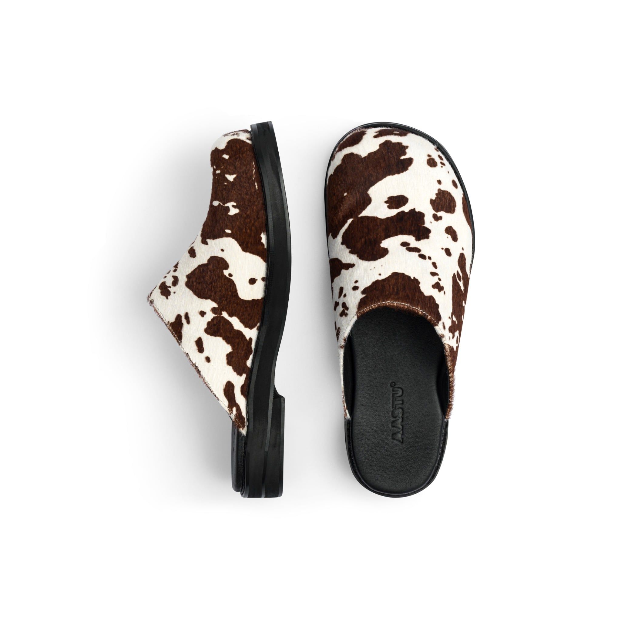  AA CLOG FUR LEATHER // BROWN MILCH COW 