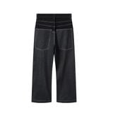  AA DOUBLE WAIST RAW JEANS // BLACK 