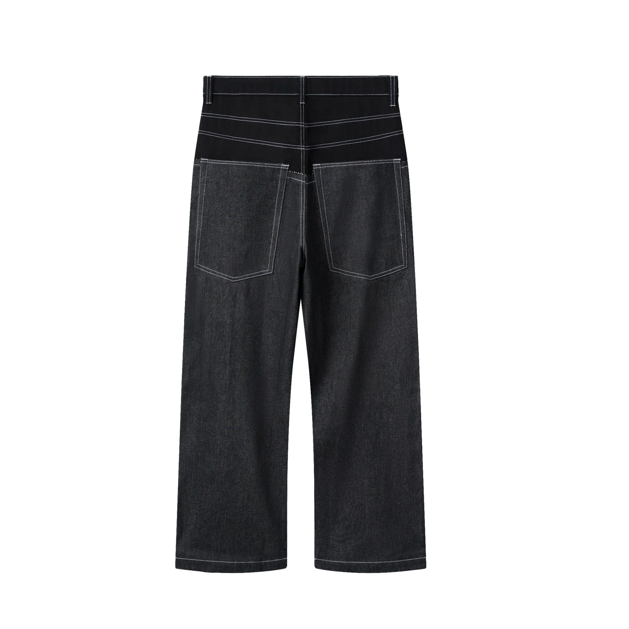  AA DOUBLE WAIST RAW JEANS // BLACK 