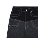  AA DOUBLE WAIST RAW JEANS // BLACK 