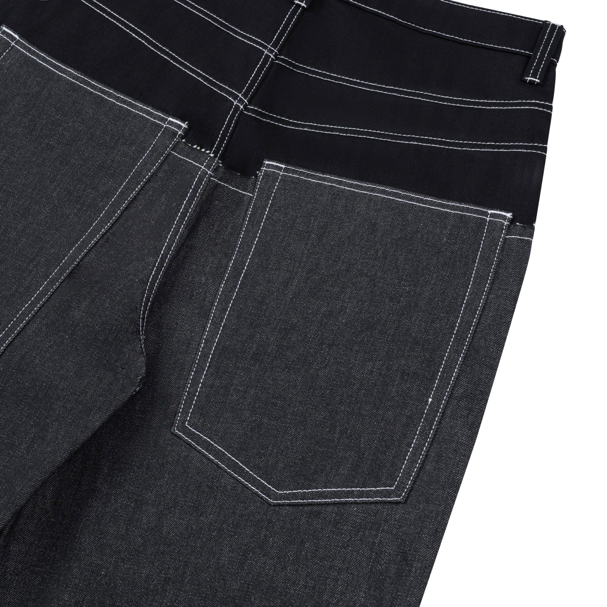  AA DOUBLE WAIST RAW JEANS // BLACK 