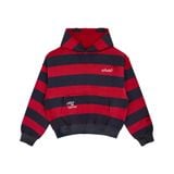  AASTU STRIPED NAVY HOODIE WASHED // RED 