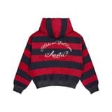  AASTU STRIPED NAVY HOODIE WASHED // RED 