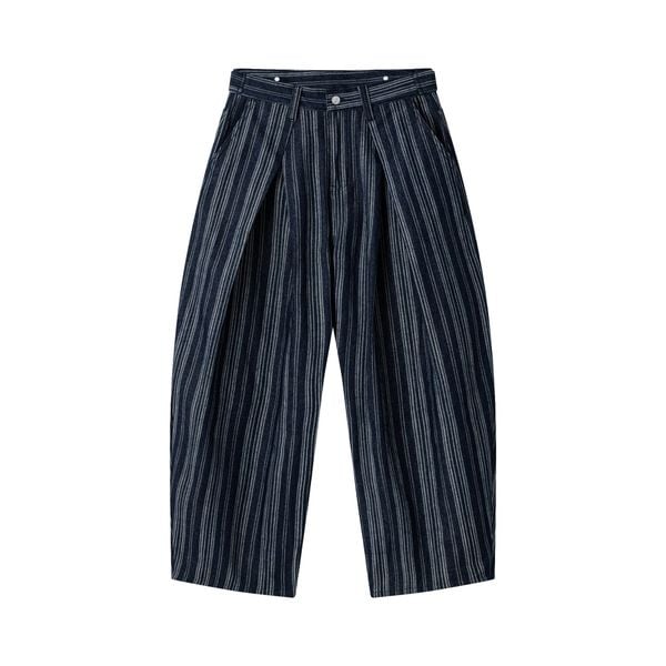  AA PLEATED DENIM PANTS // BLUE STRIPED 