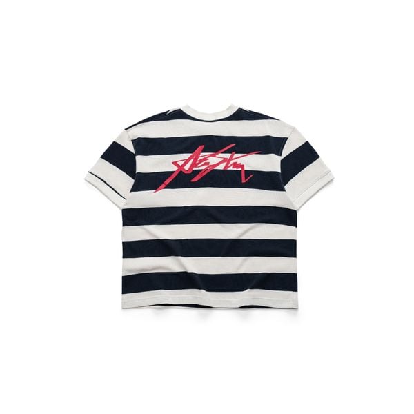  AA SIGNATURE HENLEY TEE // NAVY STRIPED 