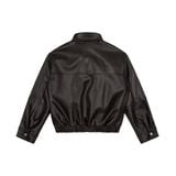  AA ELASTIC WAIST LEATHER JACKET // BROWN 