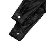  AA ELASTIC WAIST LEATHER JACKET // BLACK 