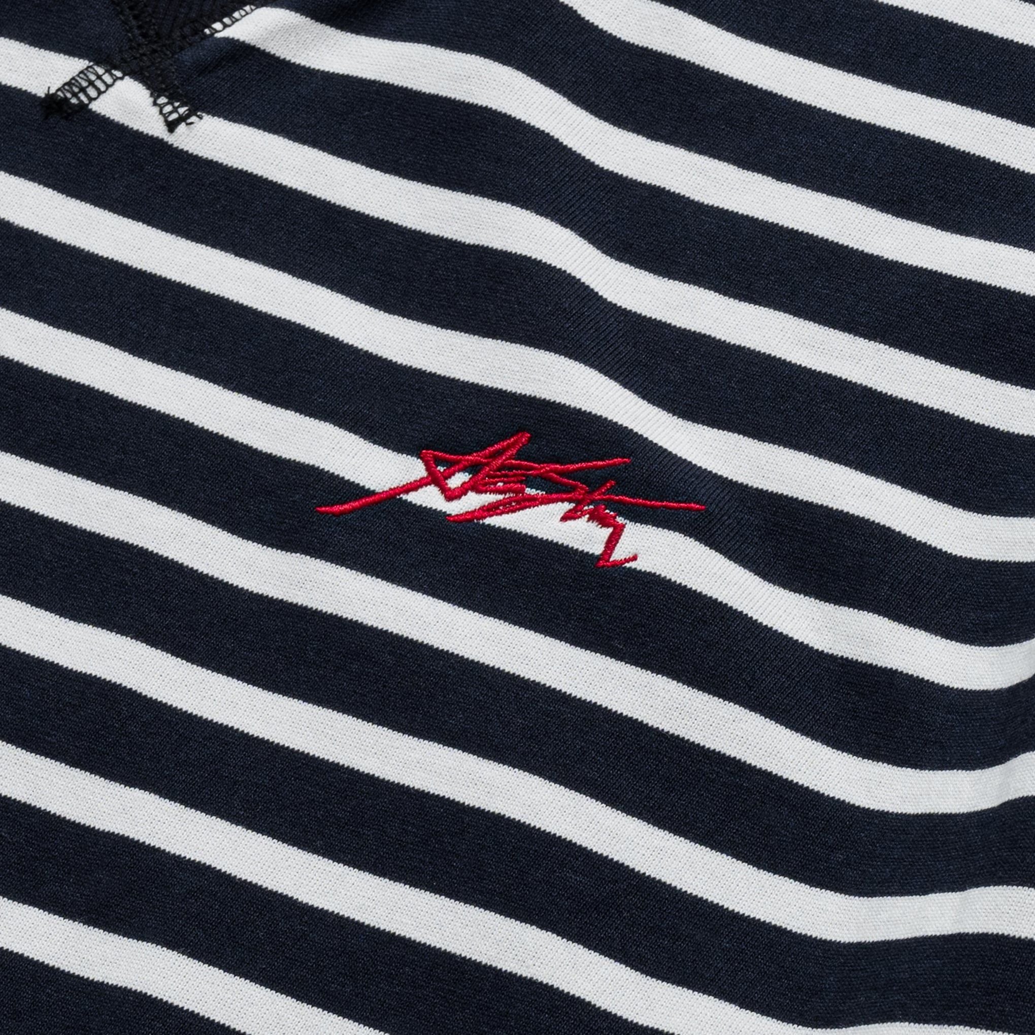  AASTU SIGNATURE STRIPED BLACK TEE  // WHITE 