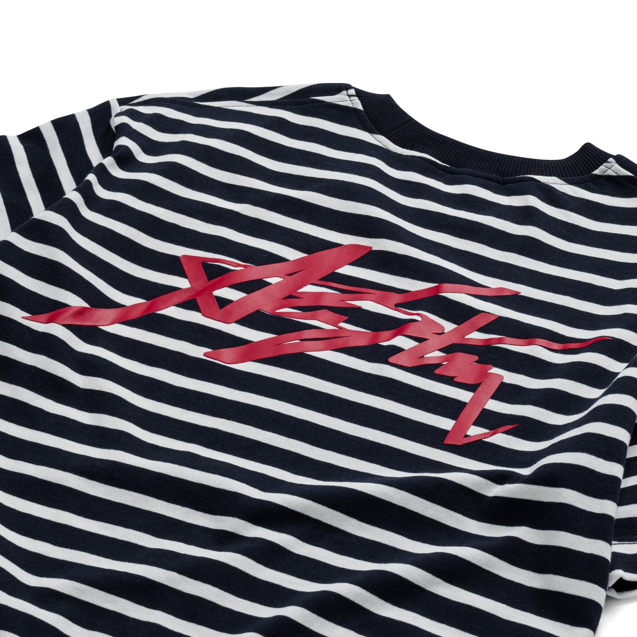  AASTU SIGNATURE STRIPED BLACK TEE  // WHITE 