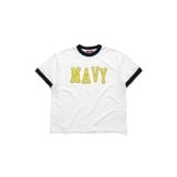  NAVY RINGER SLUB TEE // WHITE 
