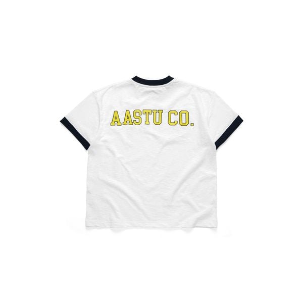  AA NAVY LOGO RINGER TEE // WHITE 