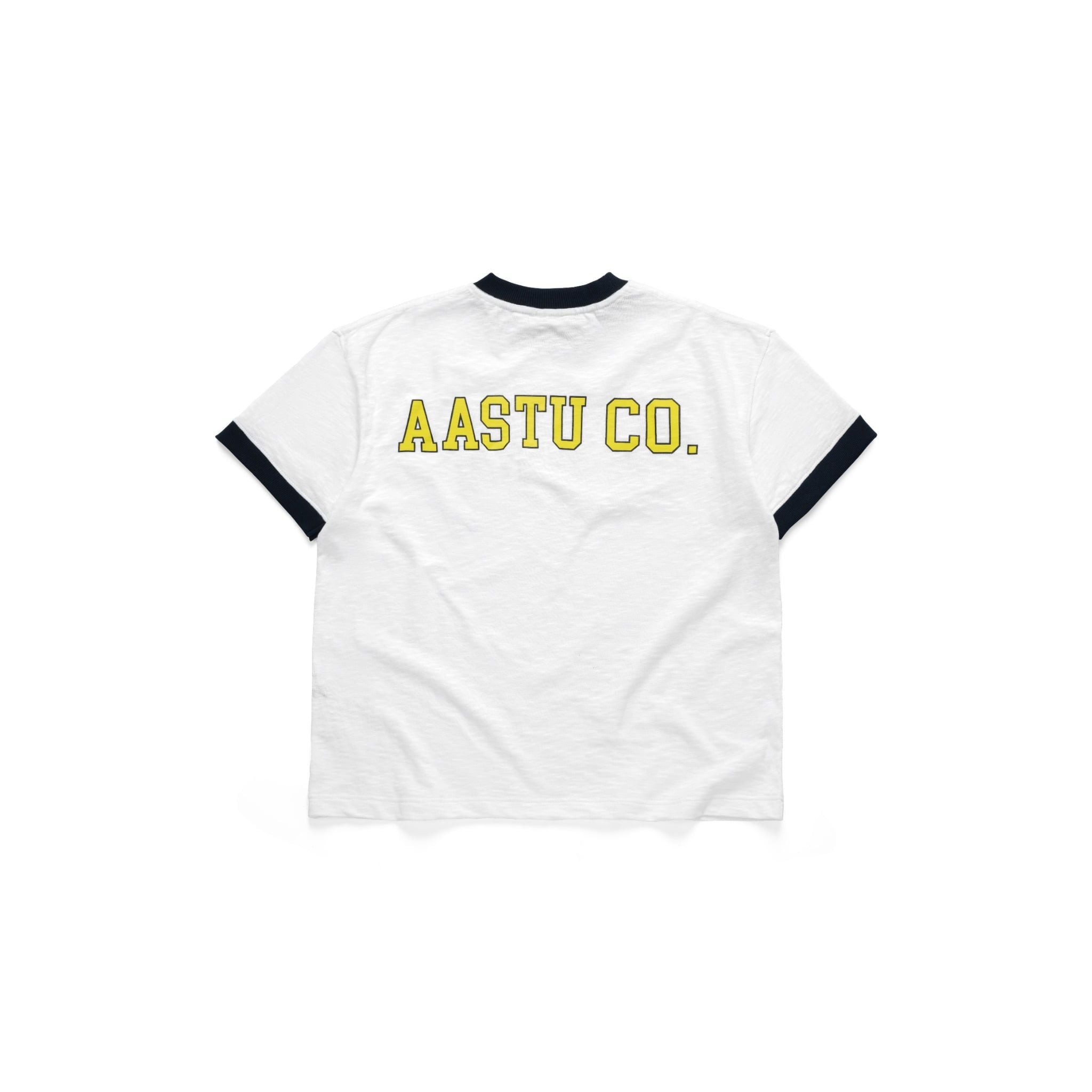  NAVY RINGER SLUB TEE // WHITE 