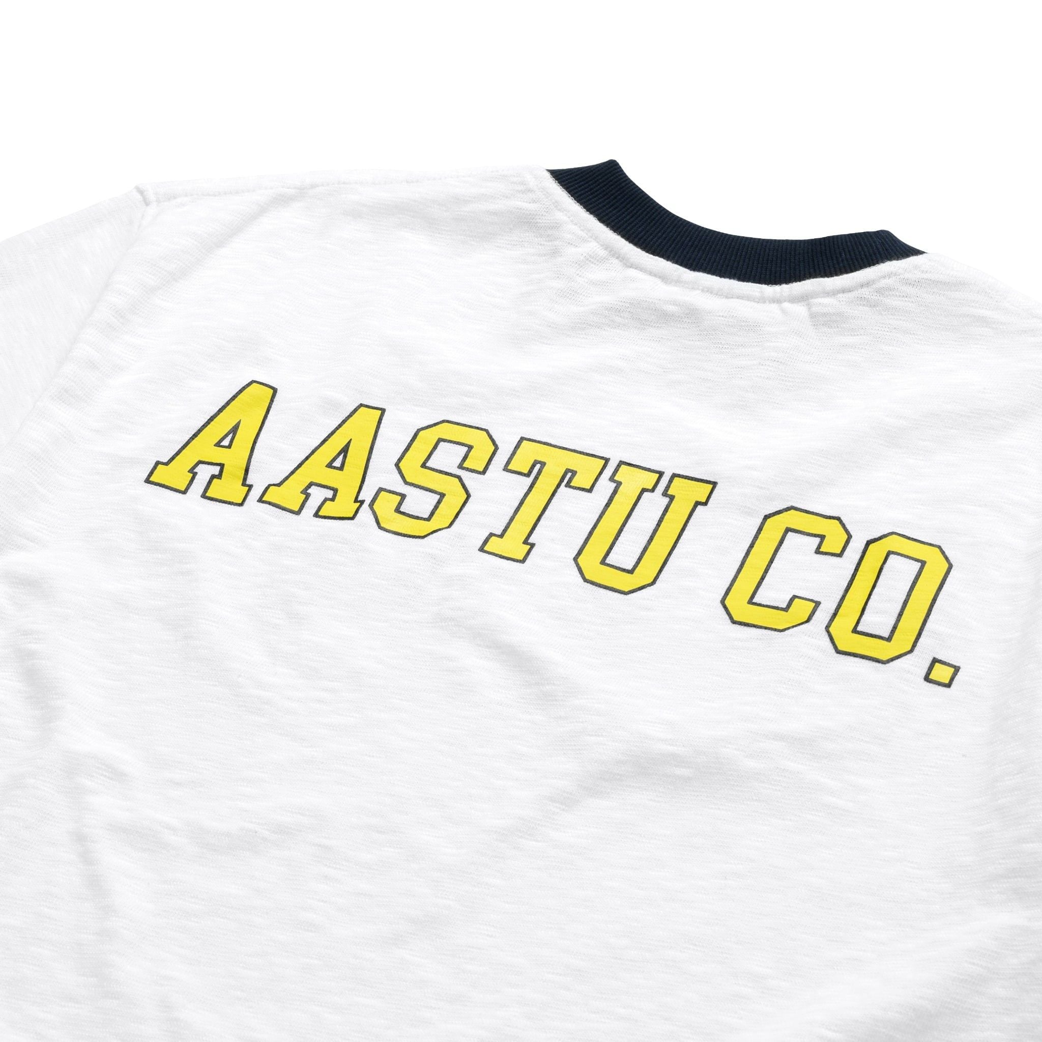  NAVY RINGER SLUB TEE // WHITE 