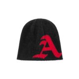  AA LOGO BEANIE // BLACK-RED 