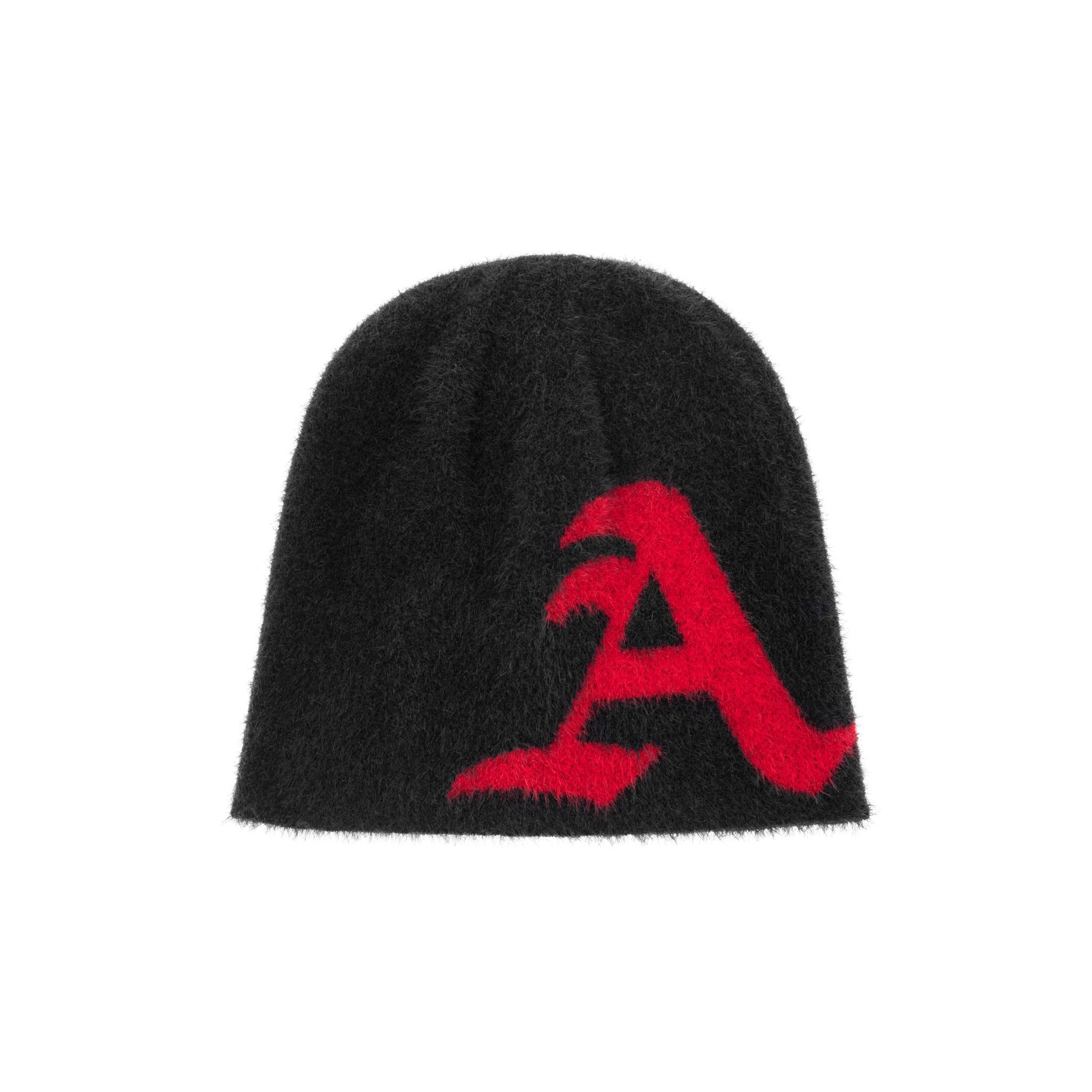  AA LOGO BEANIE // BLACK-RED 