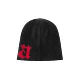  AA LOGO BEANIE // BLACK-RED 
