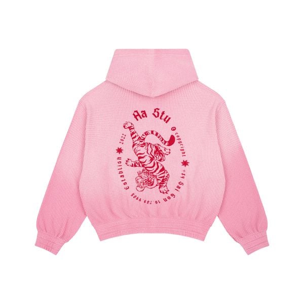  AA TIGER WAFFLE HOODIE // PINK 