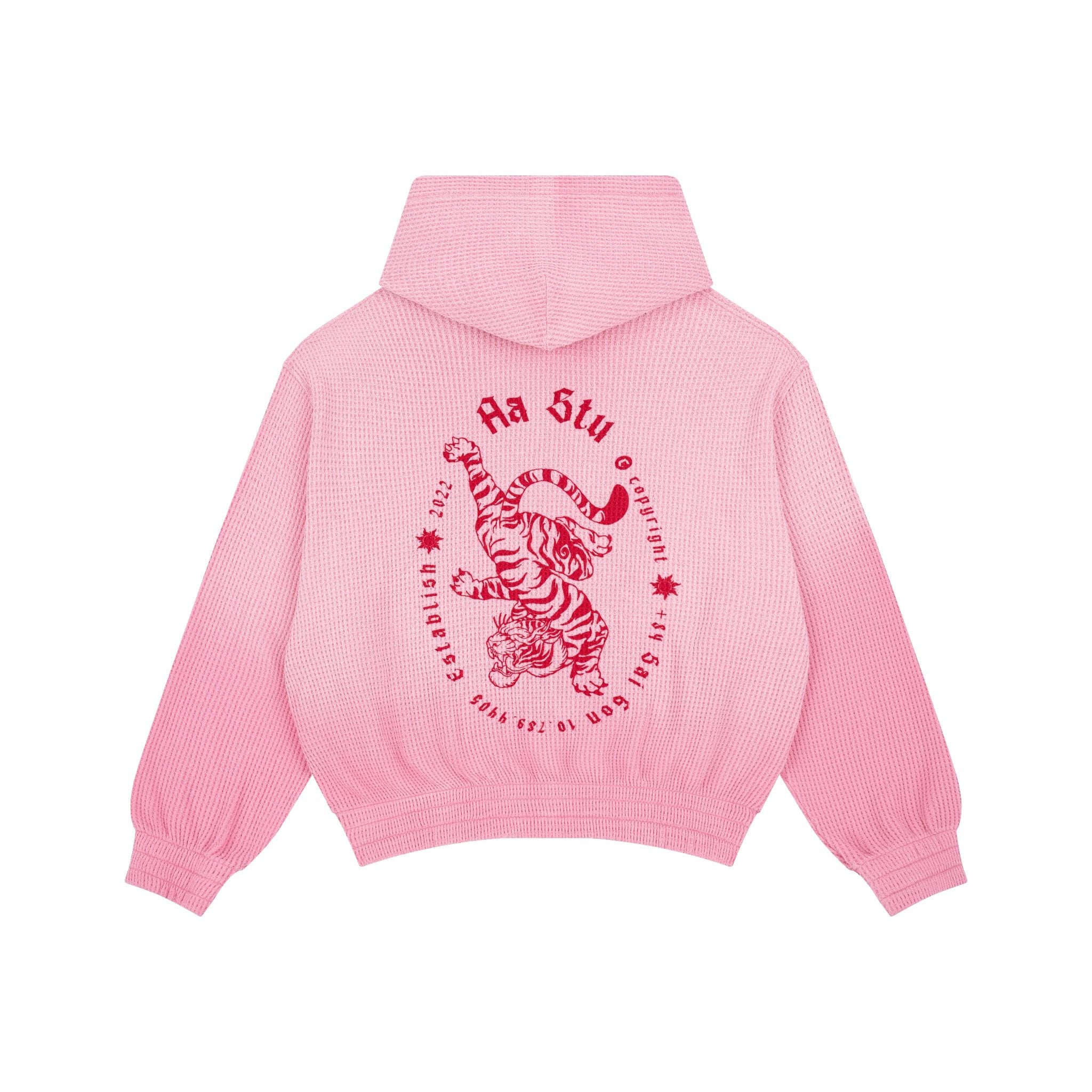  AA TIGER WAFFLE HOODIE // PINK 