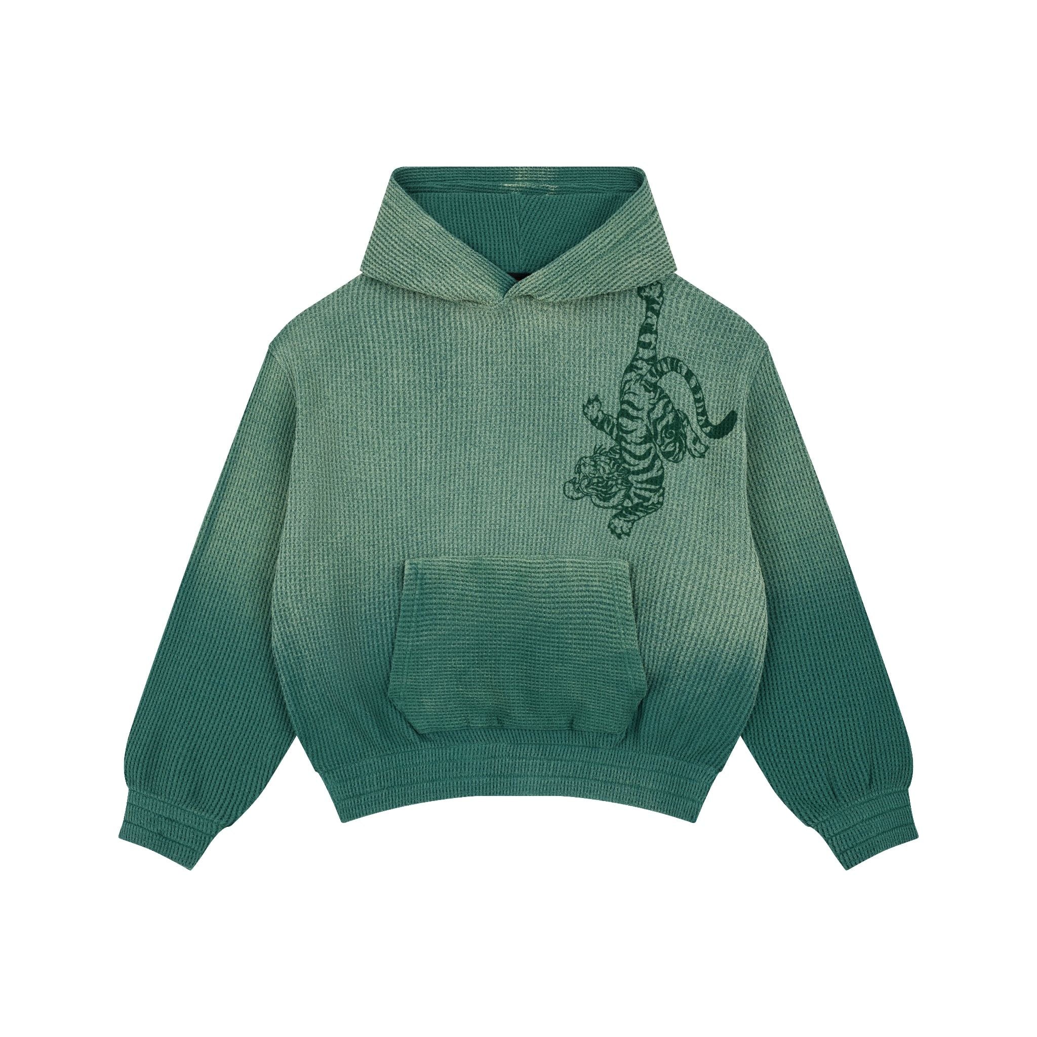  AA TIGER WAFFLE HOODIE // GREEN 