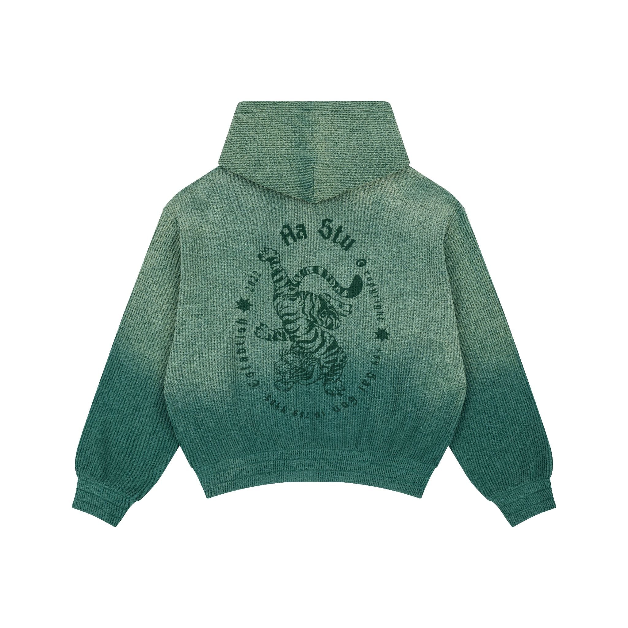  AA TIGER WAFFLE HOODIE // GREEN 