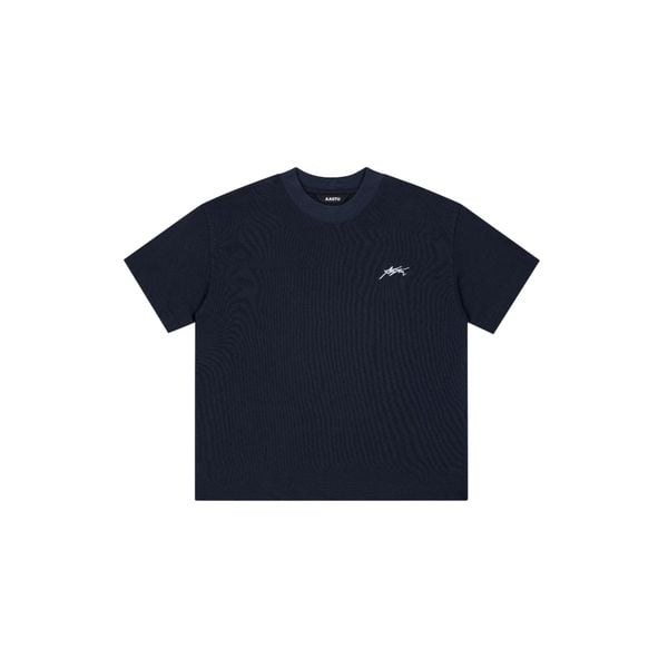 AA SIGNATURE LOGO TEE // NAVY 